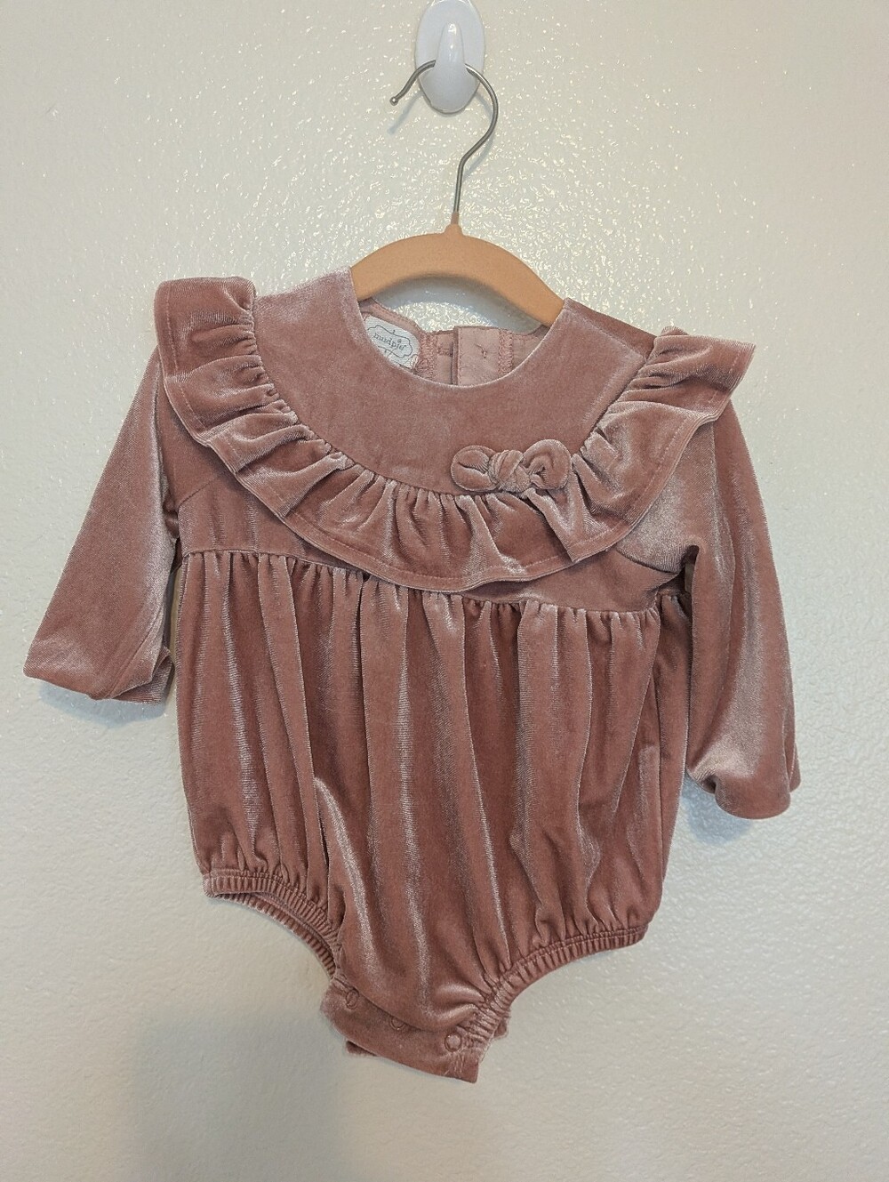 Mudpie Velvet Long sleeve Buble Onesie